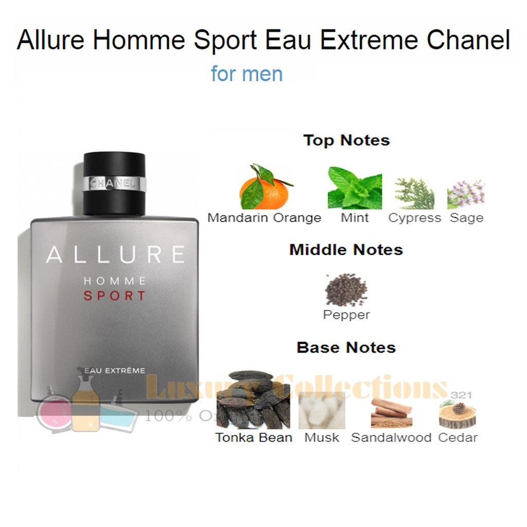 Allure Homme Sport / Cologne / Edition Blanche / Eau Extreme EDT 100ml Perfume for Men