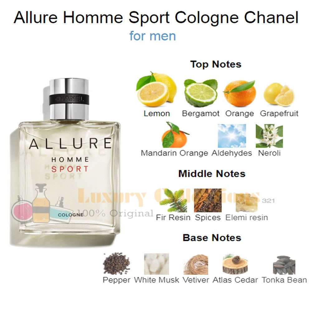 Allure Homme Sport / Cologne / Edition Blanche / Eau Extreme EDT 100ml Perfume for Men
