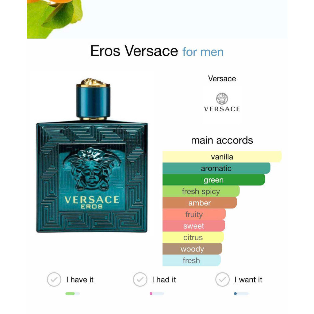 % Original Verasce Eros Eau De Toilette 100ml Perfume For Men