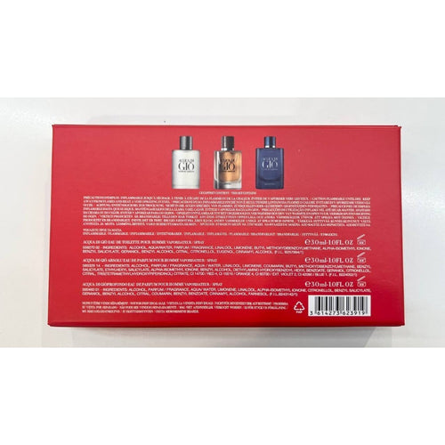 % Acqua di Gio Red Box Perfume 3in1 Gift Set 3x30ml Fo Men