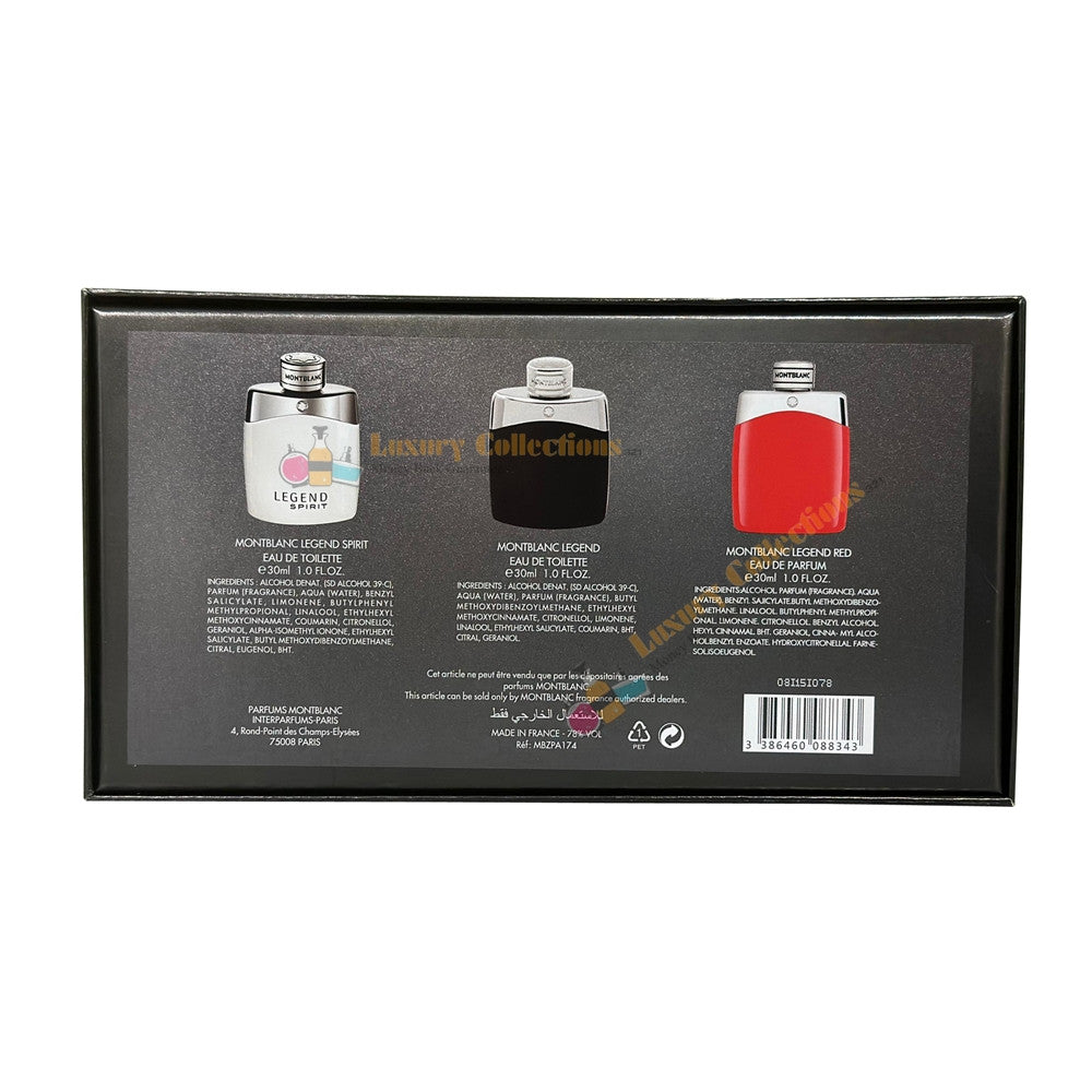 % MontbIanc 3in1 Legend (EDT+Spirit+Red) Gift Set 3x30ml