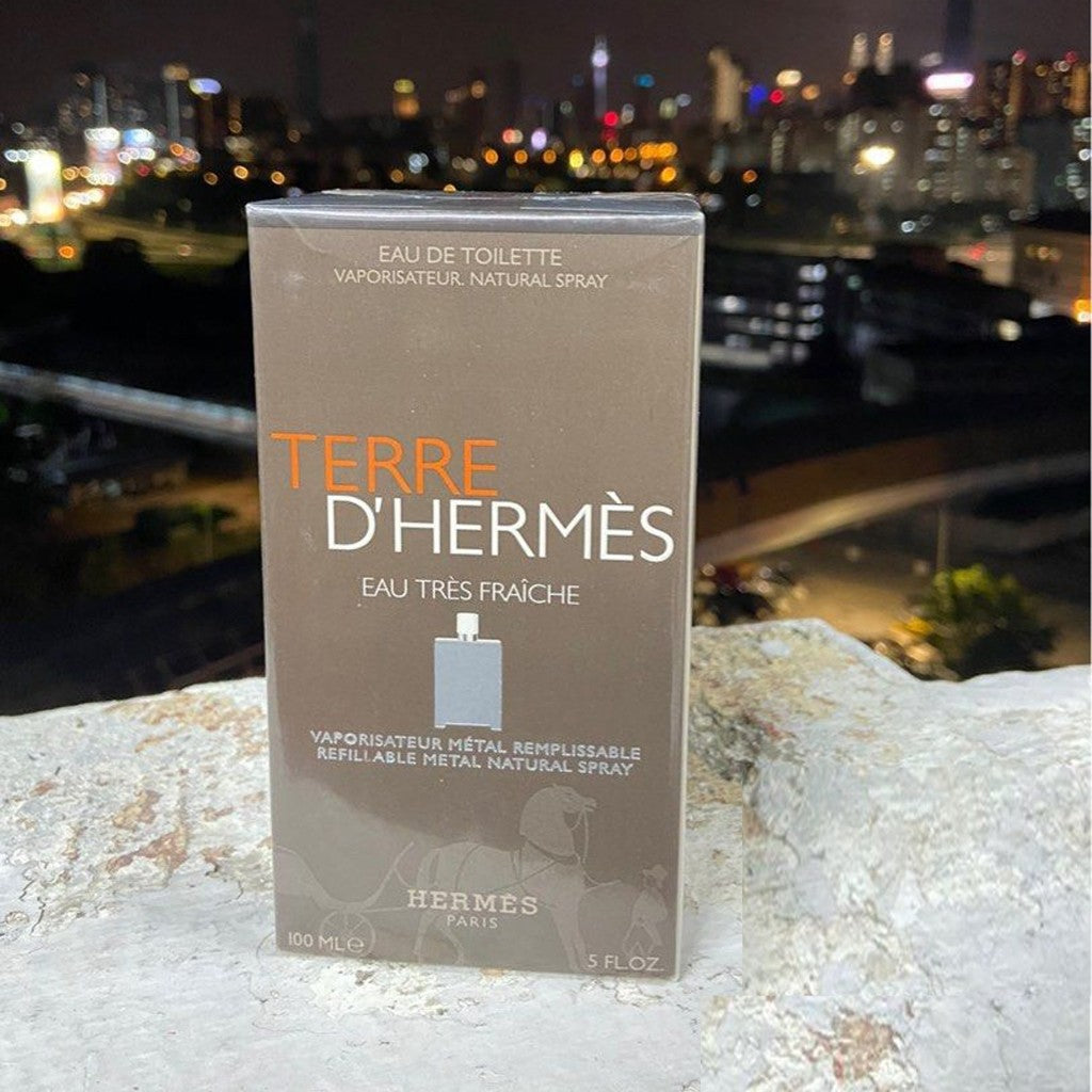% Tere d-Herrmes Eau Tres Fraiche EDT 100ml for Men (Refillable Metal)