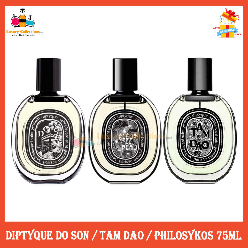 % Diptyque Do Son / Tam Dao / Philosykos / Orpheon / Fleur de Peau Eau de Parfum 75ml for Men & Women