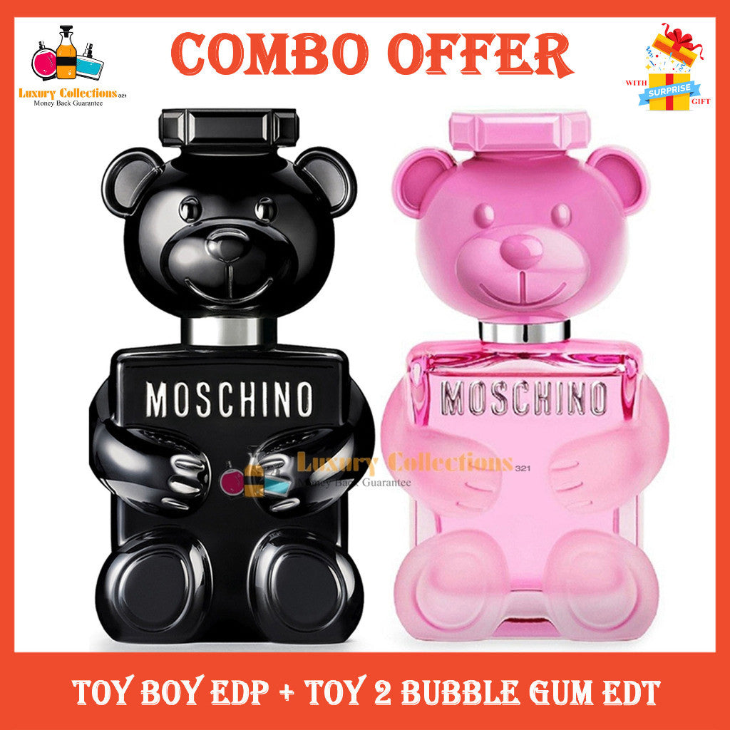 Combo 2PCS Moscino 100ml ( Toy Boy Eau de Parfum + Toy 2 Bubble Gum EDT ) Perfume