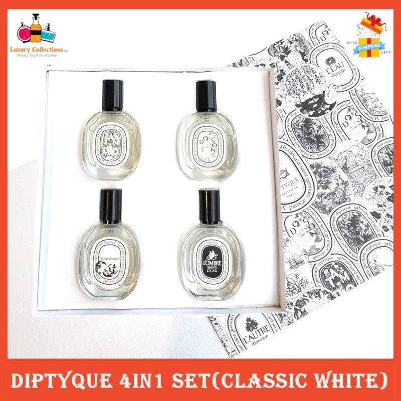 Ori Diptyque Classic White 4in1 Gift Set 4x10ml Perfume