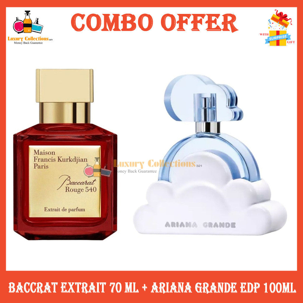 Combo 2PCS ( Bcrt Extrat Parfum 7O MI + Ariana Grande Cloud Edp 100ml ) Perfume For Her