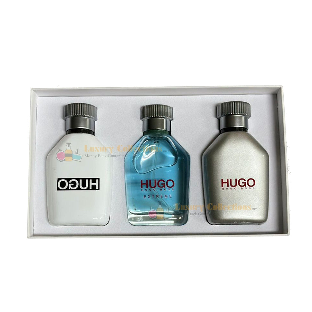 % HU0G0 B0SS Man 3in1 Perfume Gift Set 3x40ml White Box