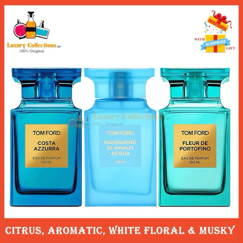 % Tom Ford Costa Azzurra / Mandarino di Amalfi Acqua / Neroli Portofino Acqua / Fleur de Portofino 100ml