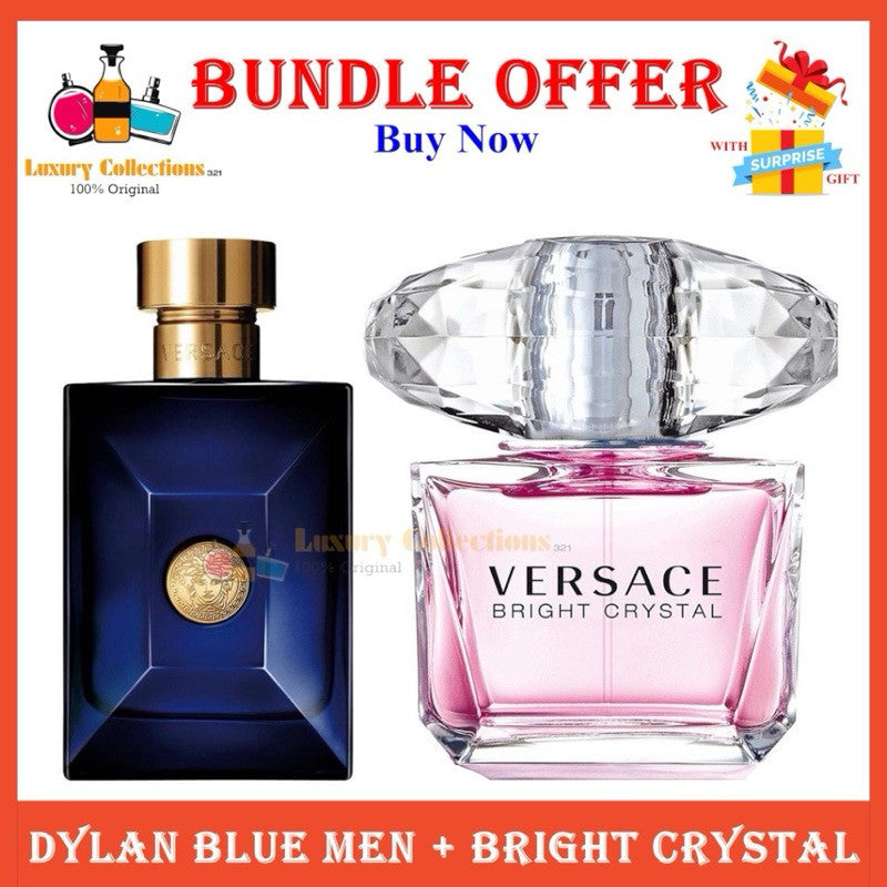 [Combo 2Pcs] Verssce Dylan Blue Pour Homme 100ml + Bright Crystal EDT 90ml