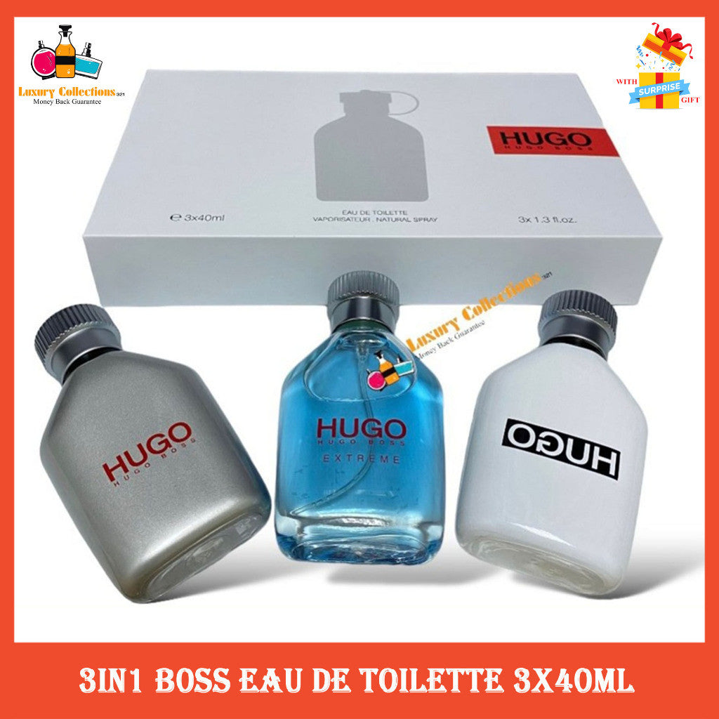 Ori 3in1 B0SS Eau De Toilette 3x40ml Spray Perfume Gift Set For Men