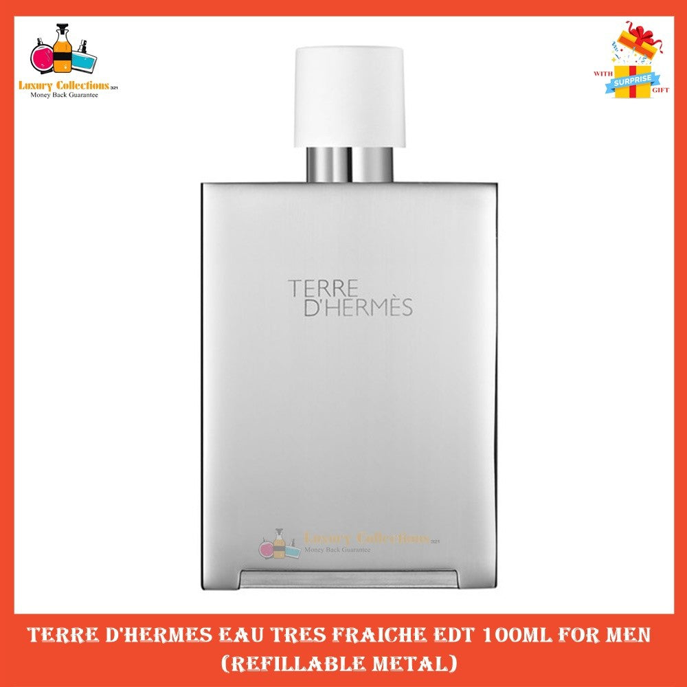 % Tere d-Herrmes Eau Tres Fraiche EDT 100ml for Men (Refillable Metal)