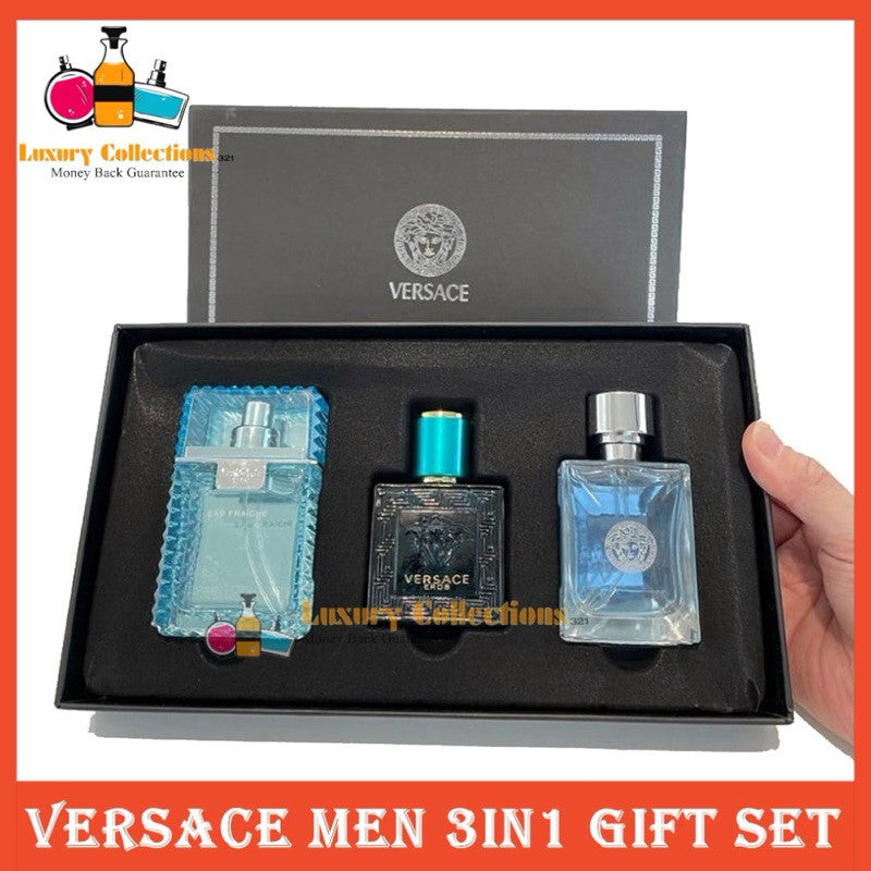 Vesarce ( Pour Homme + Eros + Fraiche ) Mini 3in1 Gift Set 3x30ml Perfume For men (With Free Paperbag)