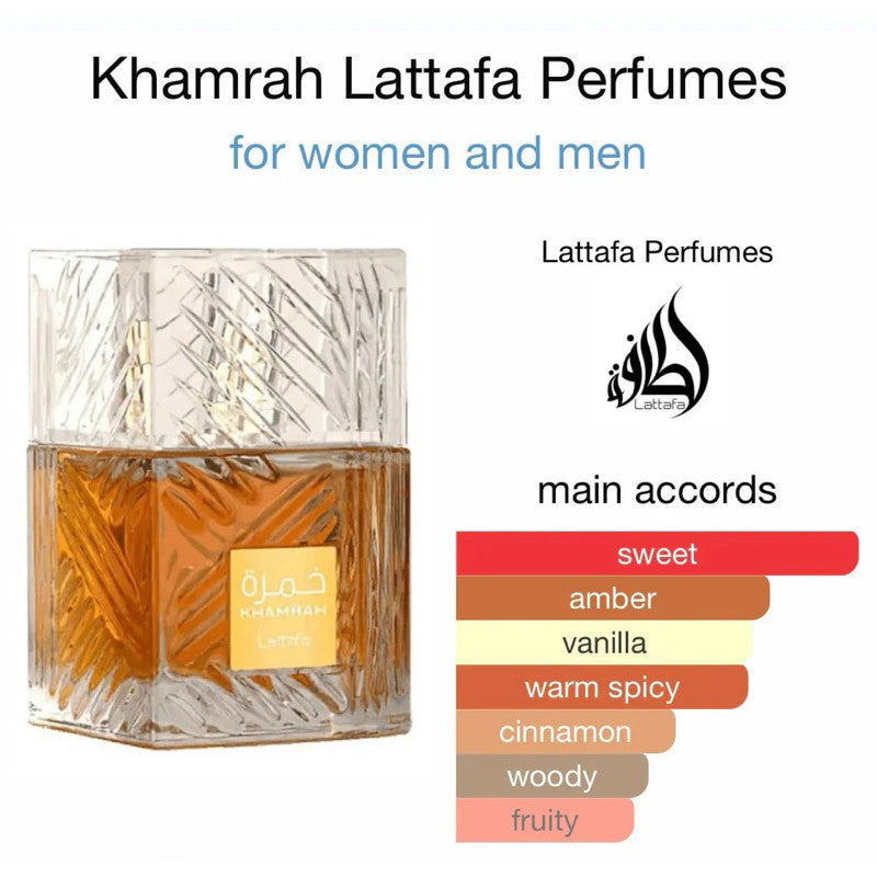 % Original Lattafa Khamrah Eau de Parfum 100ml for Men & Women
