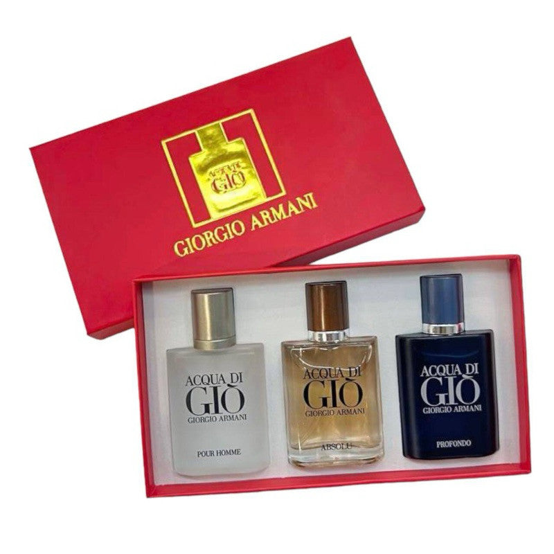 % Acqua di Gio Red Box Perfume 3in1 Gift Set 3x30ml Fo Men