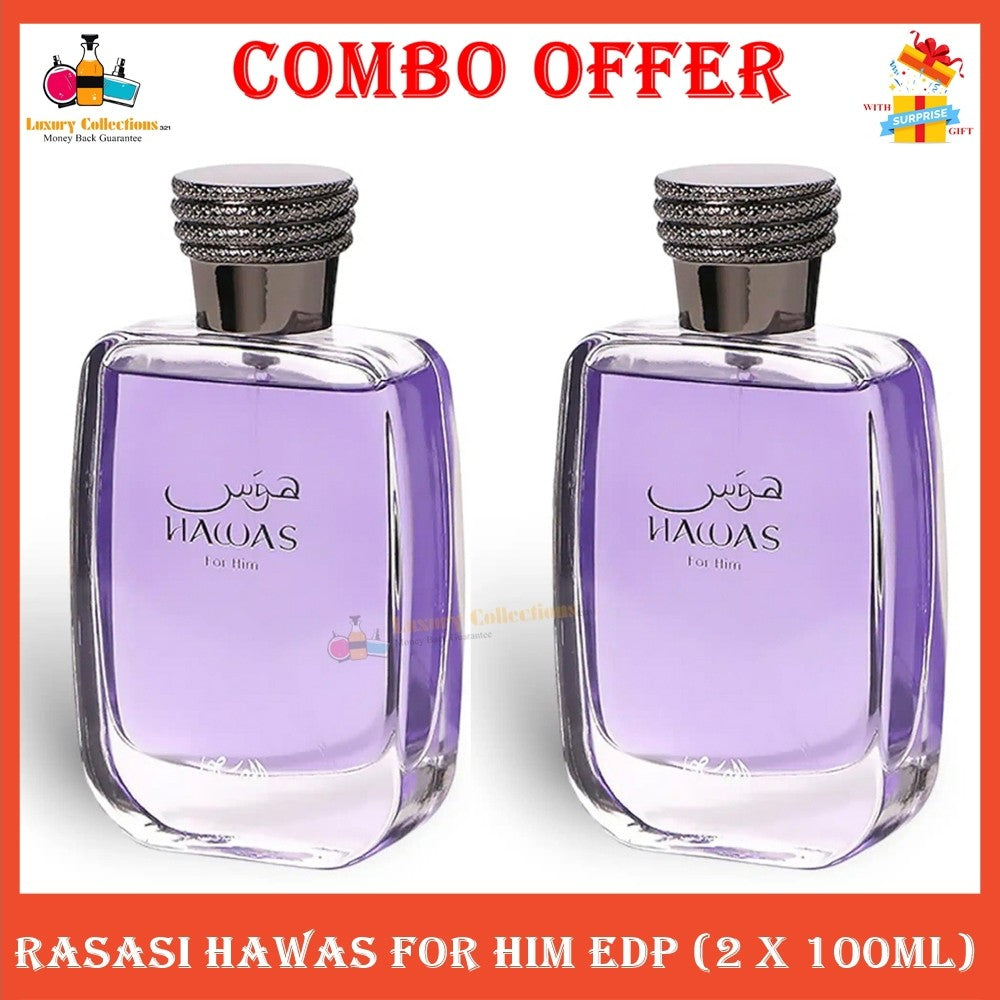 % (Combo 100ml 2Pcs) Hawas for Him EDP + Hawas for Him EDP
