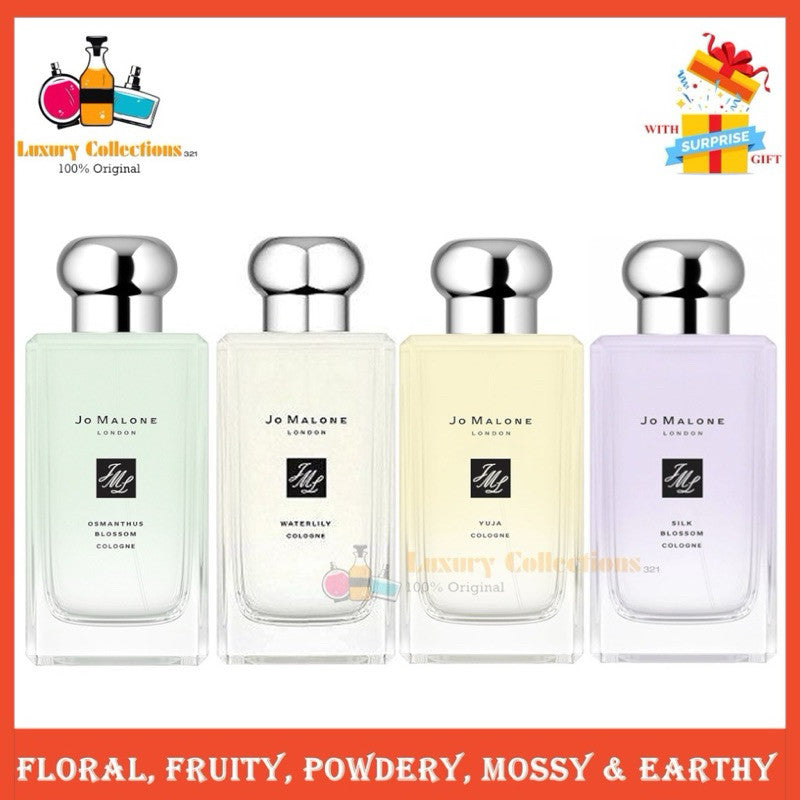 % Jo Malone London Osmanthus / Silk Blossom / Yuja / Waterlily Cologne 100ml for Men & Women