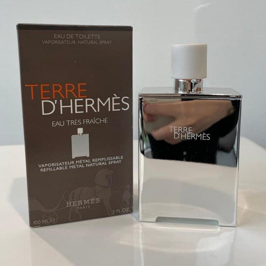 % Tere d-Herrmes Eau Tres Fraiche EDT 100ml for Men (Refillable Metal)