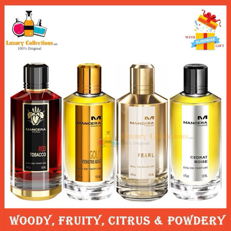 Mancera Cedrat Boise / Roses Vanille / Gold Intensive Aoud / Pearl / Purple Flowers EDP 120ml Perfume