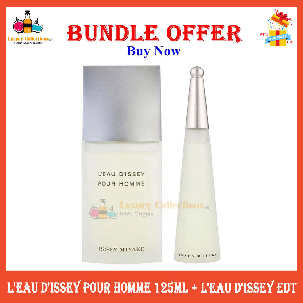 (Combo 2Pcs) L'Eau d'Issey Pour Homme 125ml + L'eau d'Issey EDT Women 100ml Perfume