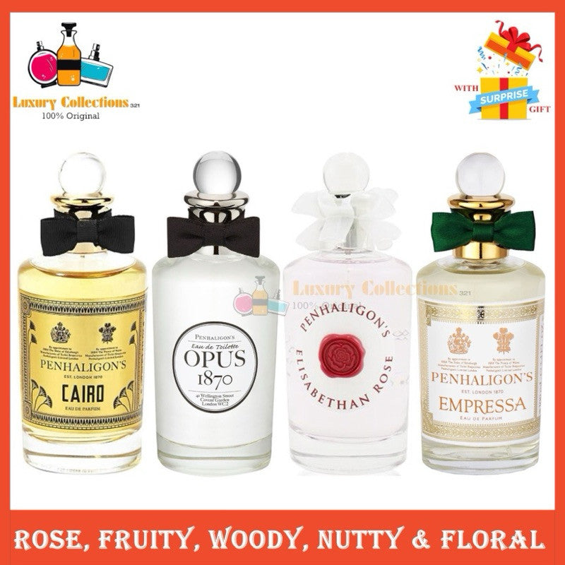 % PenhaIigon's Elisabethan Rose / Opus 1870 / Cairo / Luna / Empressa / Blenheim Bouquet 100ml for Men & Women