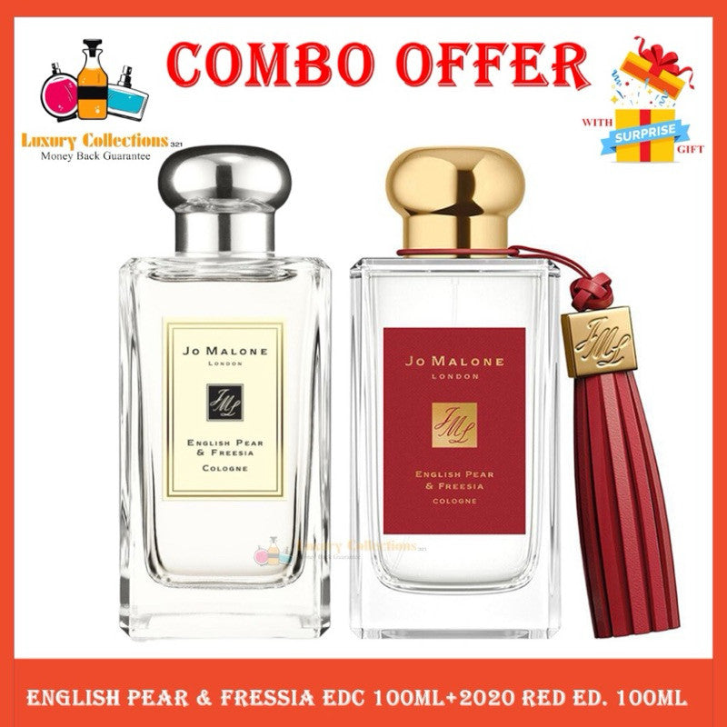 Combo 2pcs 100ml (English Pear & Fressia EDC + 2020 Red Edition ) Perfume For Men & Women
