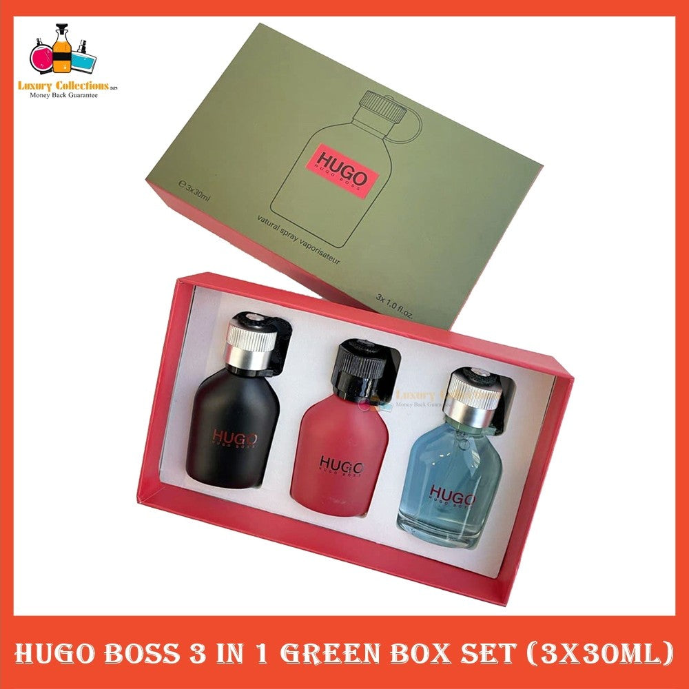 % B0$S 3in1 Green Box Perfume Set 3x30ml