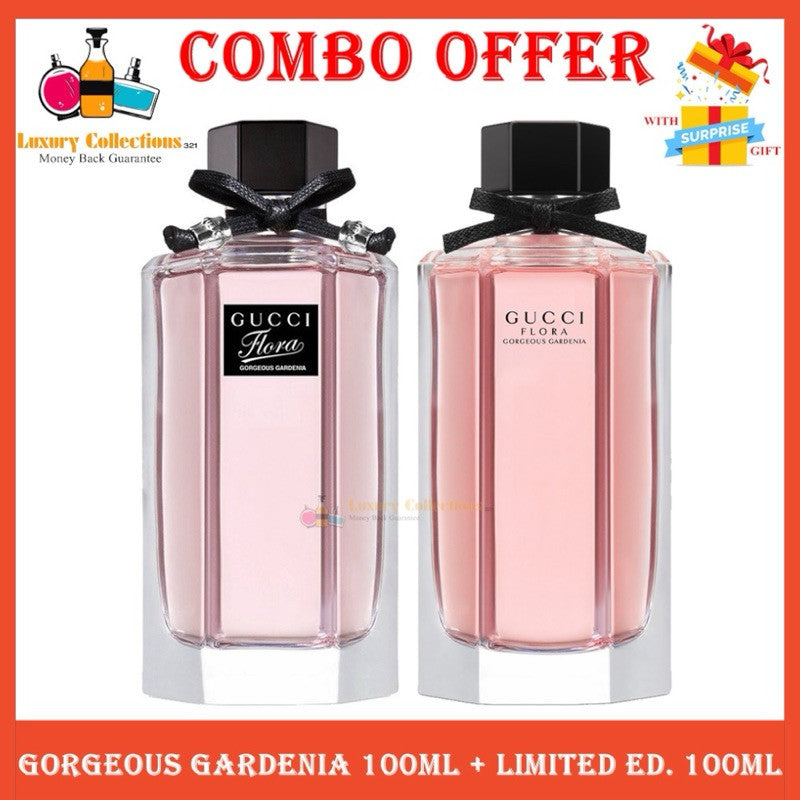 Combo 2pcs 100ml (Gcuci Flora Gorgeous Gardenia EDT + Pink Limited Edition) Perfume