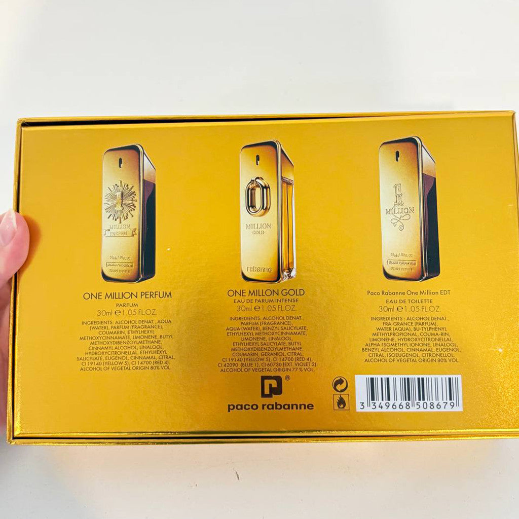 % One Million 3in1 Gold Box 3x30ml Perfume Set
