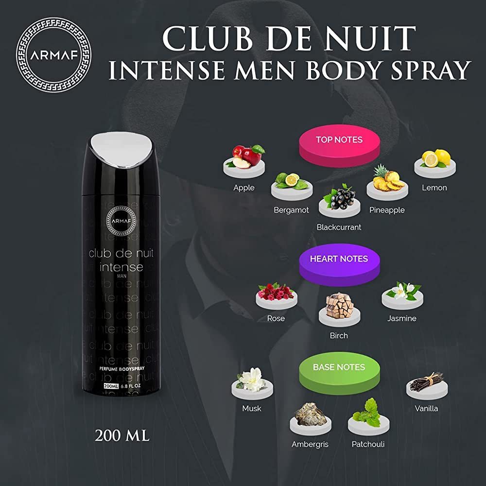 % Armaf Club De Nuit Intense Man Perfume Body Spray 200ml Deodorant