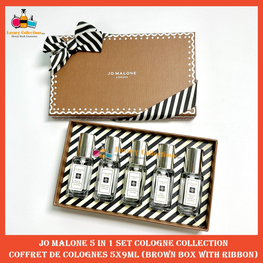 % JM 5in1 Set Cologne Collection Coffret De Colognes 5x9ml Brown Box With Ribbon (WPB)