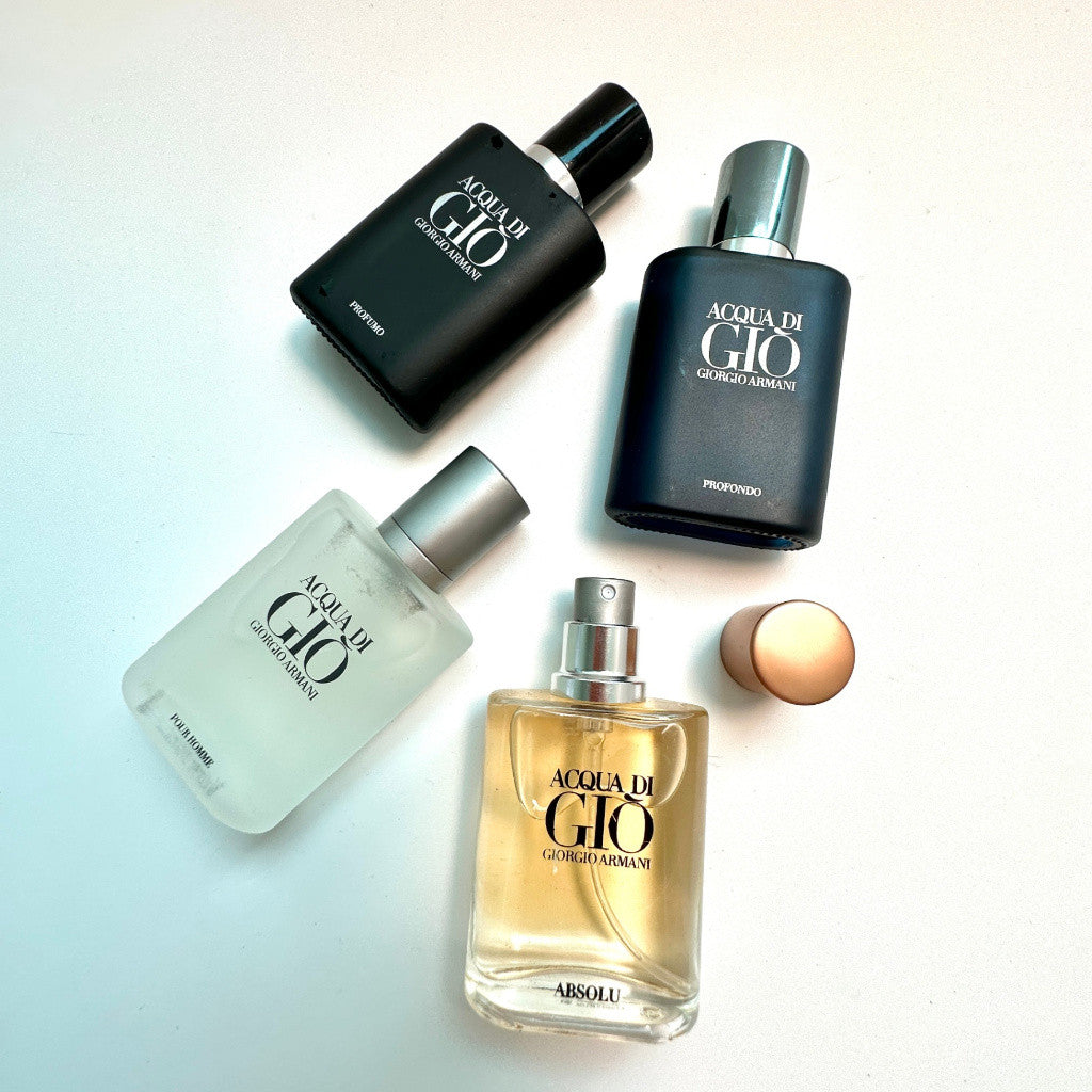 % Anrami Aqcua Di G!o 4in1 Perfume Gift Set 4x30ml for Men Red Box