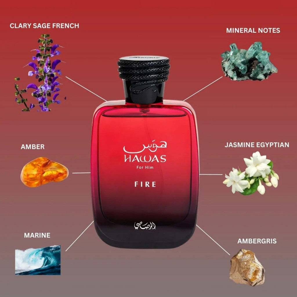% Rasasi Hawas Fire for Him Eau de Parfum 100ml