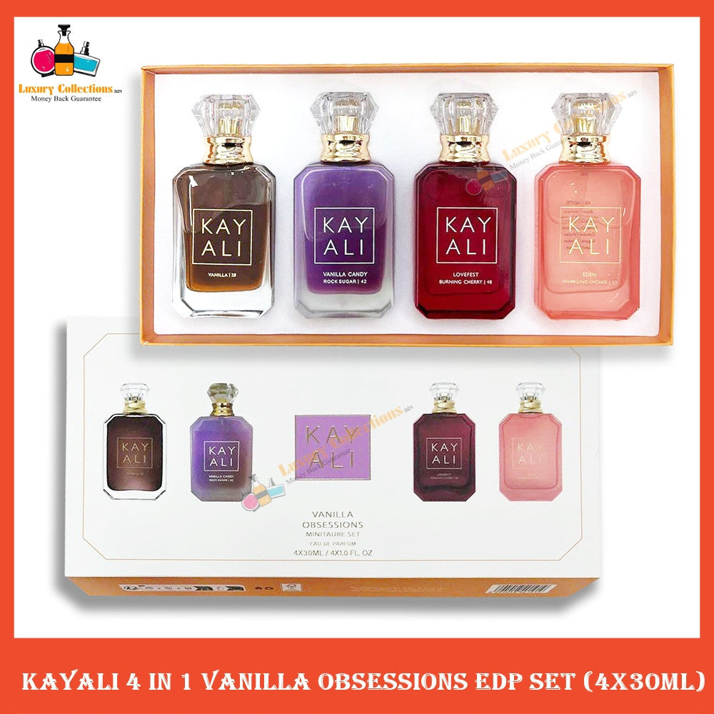 % Kayali 4in1 Vanilla Obsessions EDP Gift Set 4x30ml (White Box)