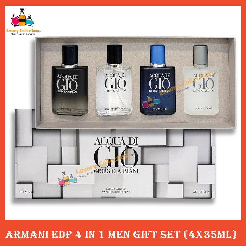 % Geo Amrane EDP 4in1 Men Perfume Gift Set 4x35ml (Grey Box)