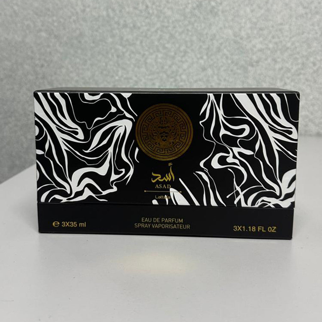 % 3in1 Lattafa Asad Eau de Parfum Gift Set 3x35ml (Black Box)
