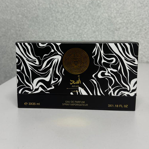 % 3in1 Lattafa Asad Eau de Parfum Gift Set 3x35ml (Black Box)