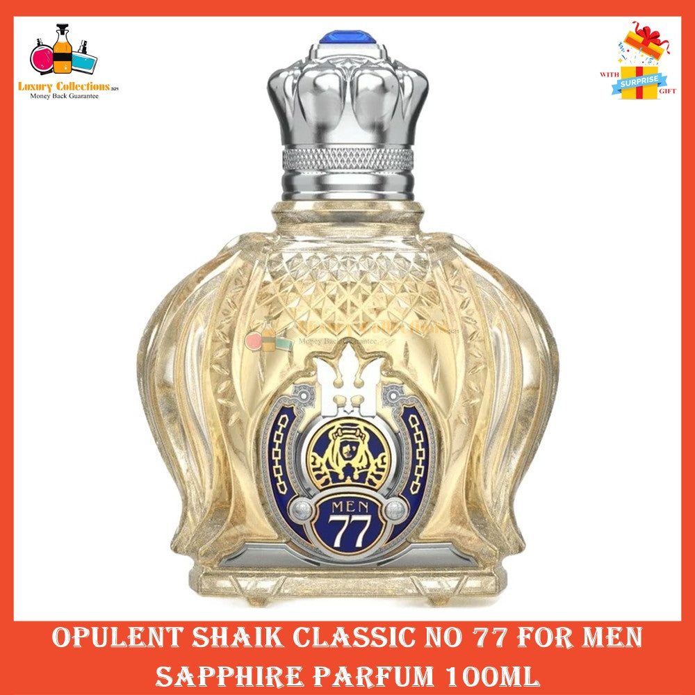 % Opulent Shaik Classic No 77 for Men Sapphire Parfum 100ml
