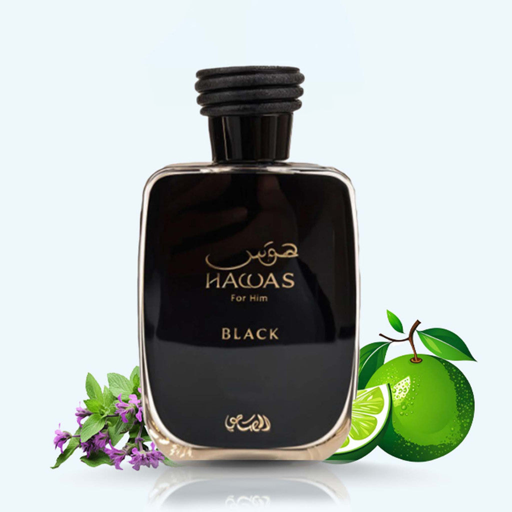 % Rasasi Hawas for Him Black Eau de Parfum 100ml for Men