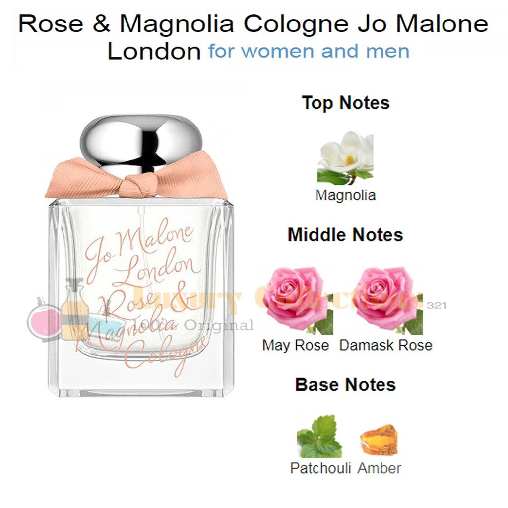 Jo Maalone London 50ml Rose Blush / Rose & Magnolia / Velvet Rose & Oud Intense / Red Roses for Women and Men