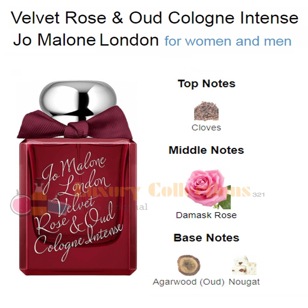 Jo Maalone London 50ml Rose Blush / Rose & Magnolia / Velvet Rose & Oud Intense / Red Roses for Women and Men