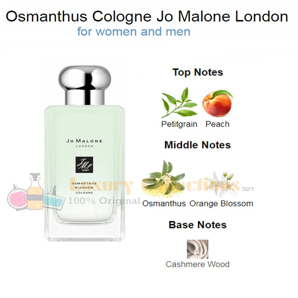 % Jo Malone London Osmanthus / Silk Blossom / Yuja / Waterlily Cologne 100ml for Men & Women