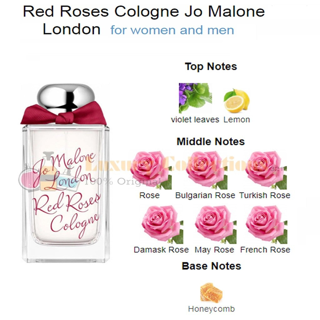 Jo Maalone London 50ml Rose Blush / Rose & Magnolia / Velvet Rose & Oud Intense / Red Roses for Women and Men