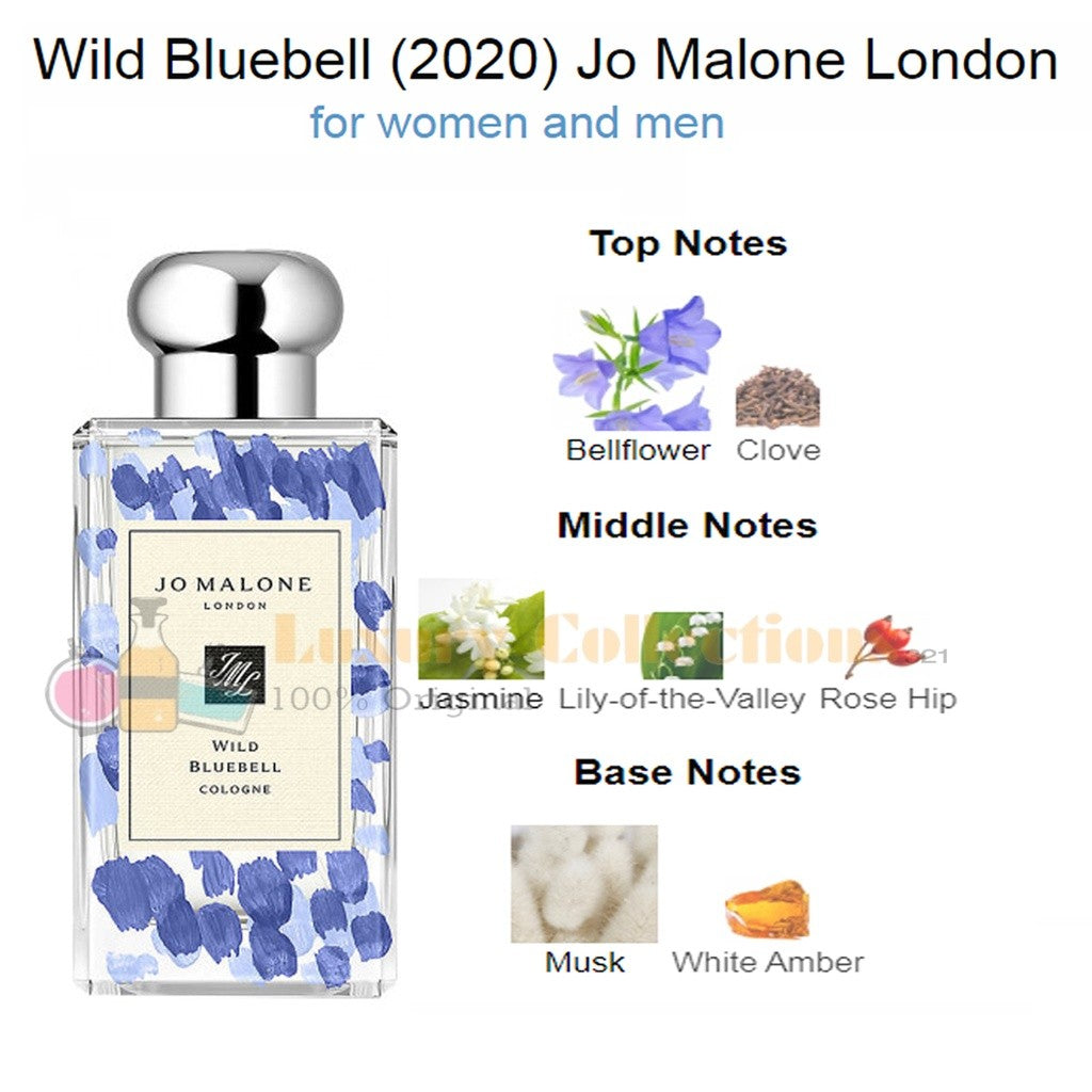 Jo Malone London Wild Bluebell / Ramadan / 2020 Edition / Tin Box / Gold Cologne 100ml for Men & Women
