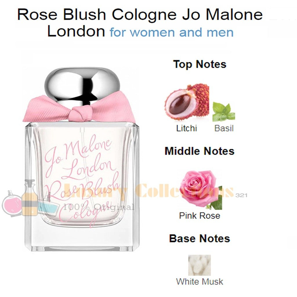 Jo Maalone London 50ml Rose Blush / Rose & Magnolia / Velvet Rose & Oud Intense / Red Roses for Women and Men