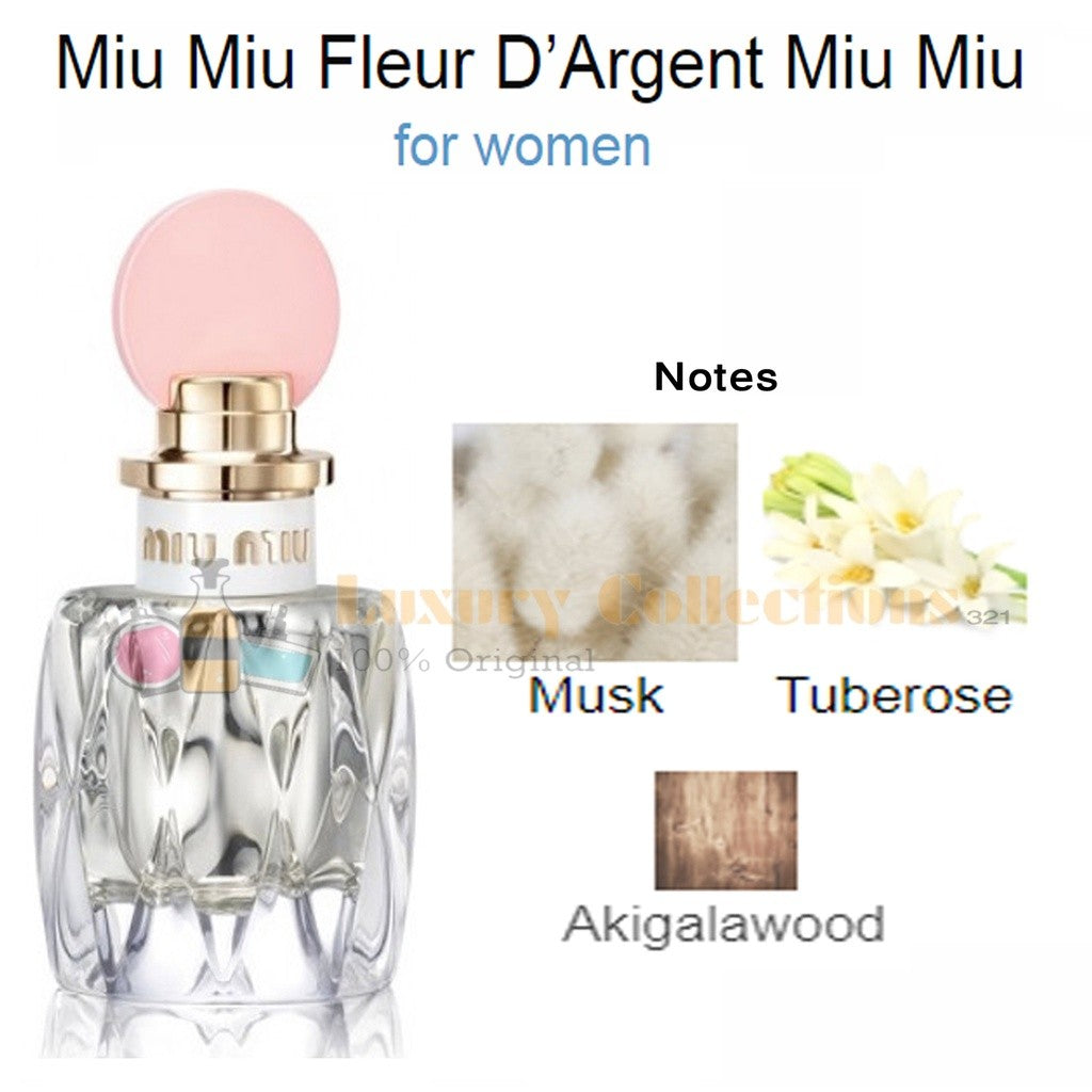 % Miu Miu Fleur D’Argent / Fleur de Lait / L’Eau Rosee / L’Eau Bleue / Eau de Parfum 100ml for Women
