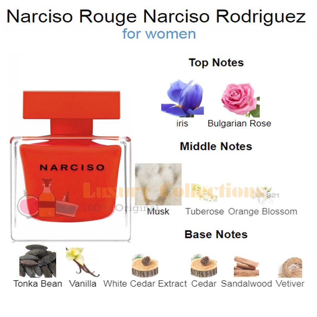Narciso Rodriguez Narciso Rouge / Poudree / Ambrée / Cristal Eau de Parfum 90ml for Women